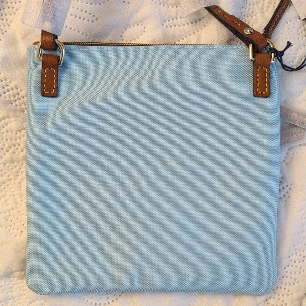 🔥Dooney & Bourke🔥Sky Blue Double Zip Crossbody Bag - Picture 3 of 5